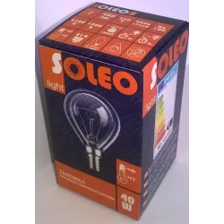 P45 ŻARÓWKA WSTRZĄSOODPORNA KULKA 40W E14 230V PRZEZROCZYSTA WW 2700K 290LM SOLEO WST-0040